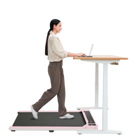 Walking Pad Under Desk Treadmill, Portable Small Treadmills for Home and Office (Main Color: Pink, Main Material: ABS+Steel(Q235))
