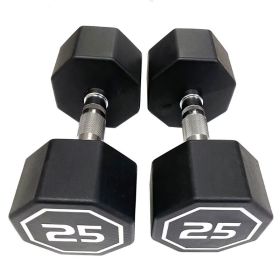 Octagon Dumbbell for Commercial & Household Fitness Usage (color: Black, Weights Available: 25LB)