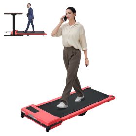 Walking Pad with Quiet 2.0 HP Brushless Motor, Countdown Modes, Spacious Running Area, 220 lbs Weight Capacity for Home or Office Workouts (Main Color: Red, Main Material: ABS+Steel(Q235))