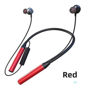 5.3 In-Ear Long Range Wireless Bluetooth Headset Plug-In Neck Sport Headset (Color: Red)