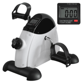 Mini Exercise Bike For Home Rehabilitation Training, With A Maximum Load Of 120 Kg And An Electronic Display And Instep Straps (color: White)